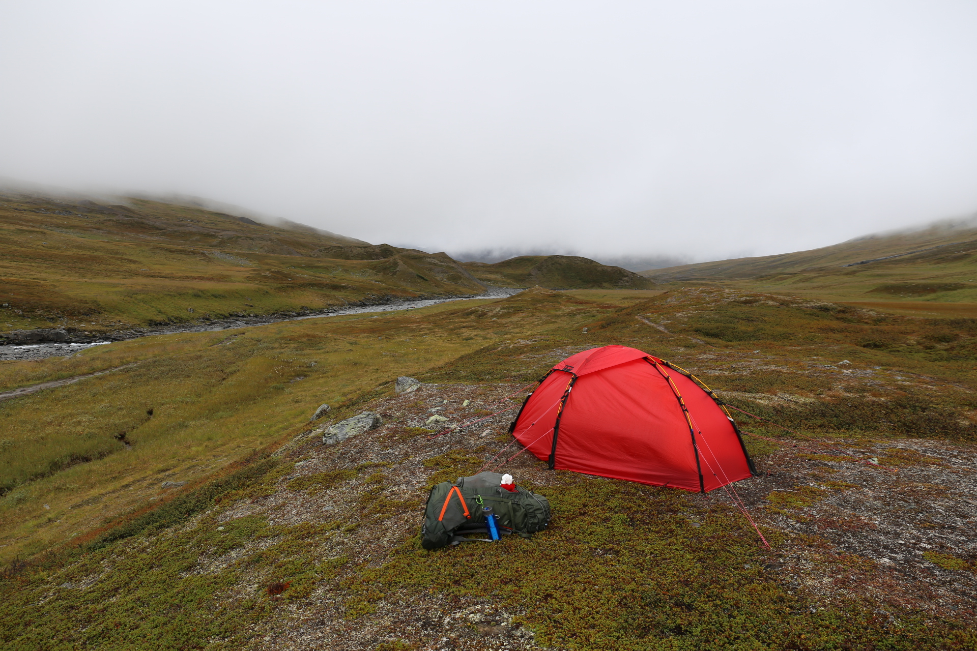 Tältplatsen vid Salvasskardfjellet